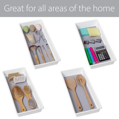 Plastic Drawer Organizer - BPA Free - 16 x 6.75 Inch - White - Smart Design® 6