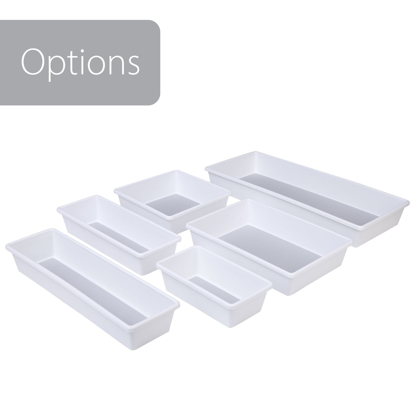 Plastic Drawer Organizer - BPA Free - 16 x 6.75 Inch - White - Smart Design® 7