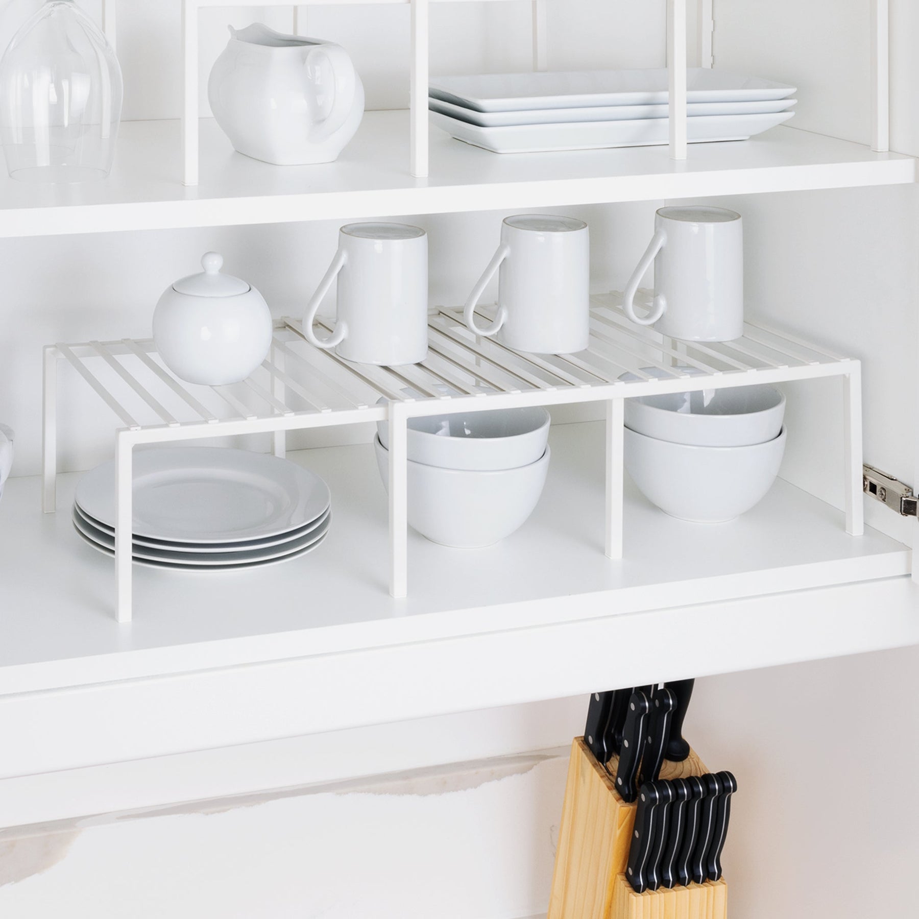 Deep Kitchen Cabinet Stackable Racks Premium Expandable Cabinet Storage Rack | Smart Design® Kitchen