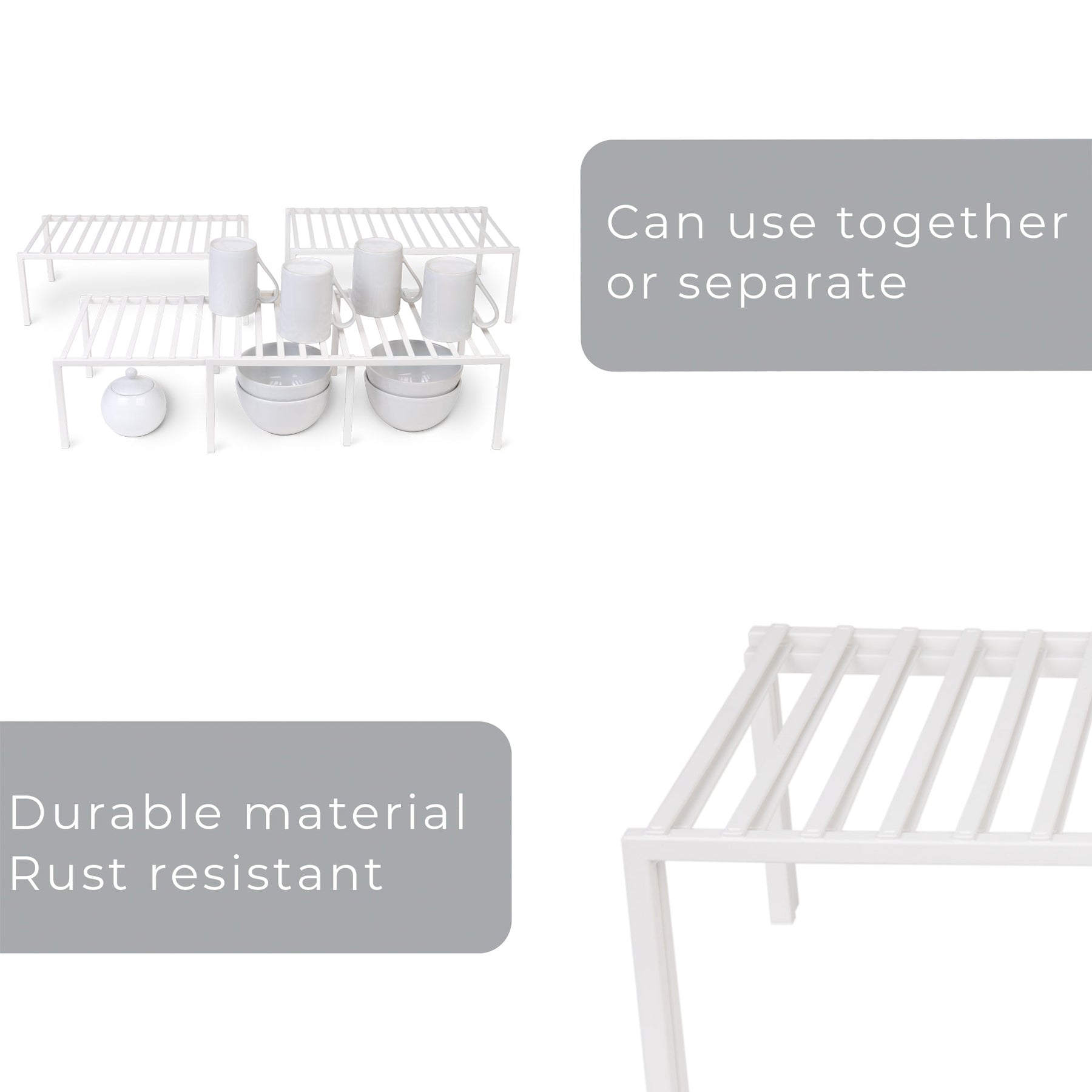 Deep Kitchen Cabinet Stackable Racks Premium Expandable Cabinet Storage Rack | Smart Design® Kitchen