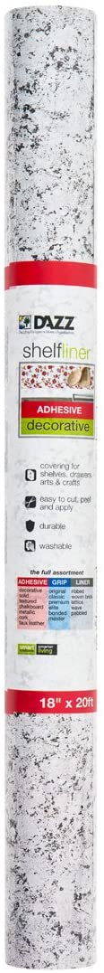 Shelf Liner Adhesive - (18 Inch x 20 Feet) - Drawer Cabinet Paper [Diamond Granite] - Smart Design® 1