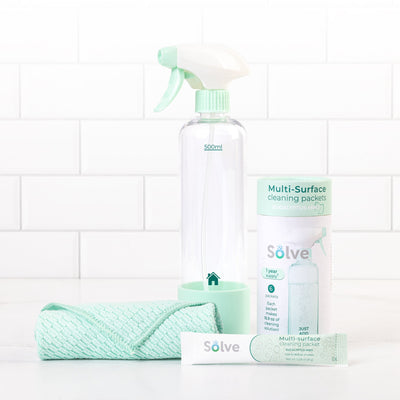 Solve™ Bottle, Cleaning Packets, & Cloth Cleaning Cloth Kit - Smart Design® 3