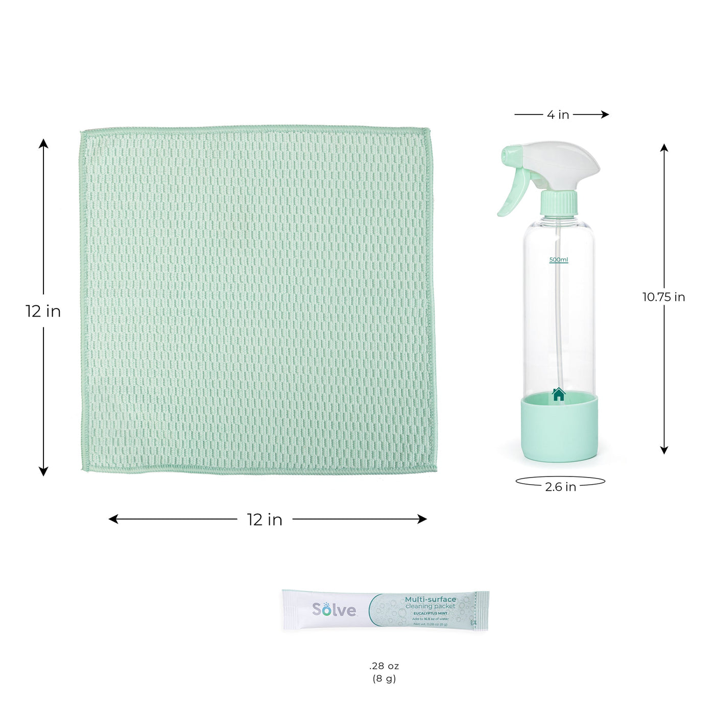 Solve™ Bottle, Cleaning Packets, & Cloth Cleaning Cloth Kit - Smart Design® 6