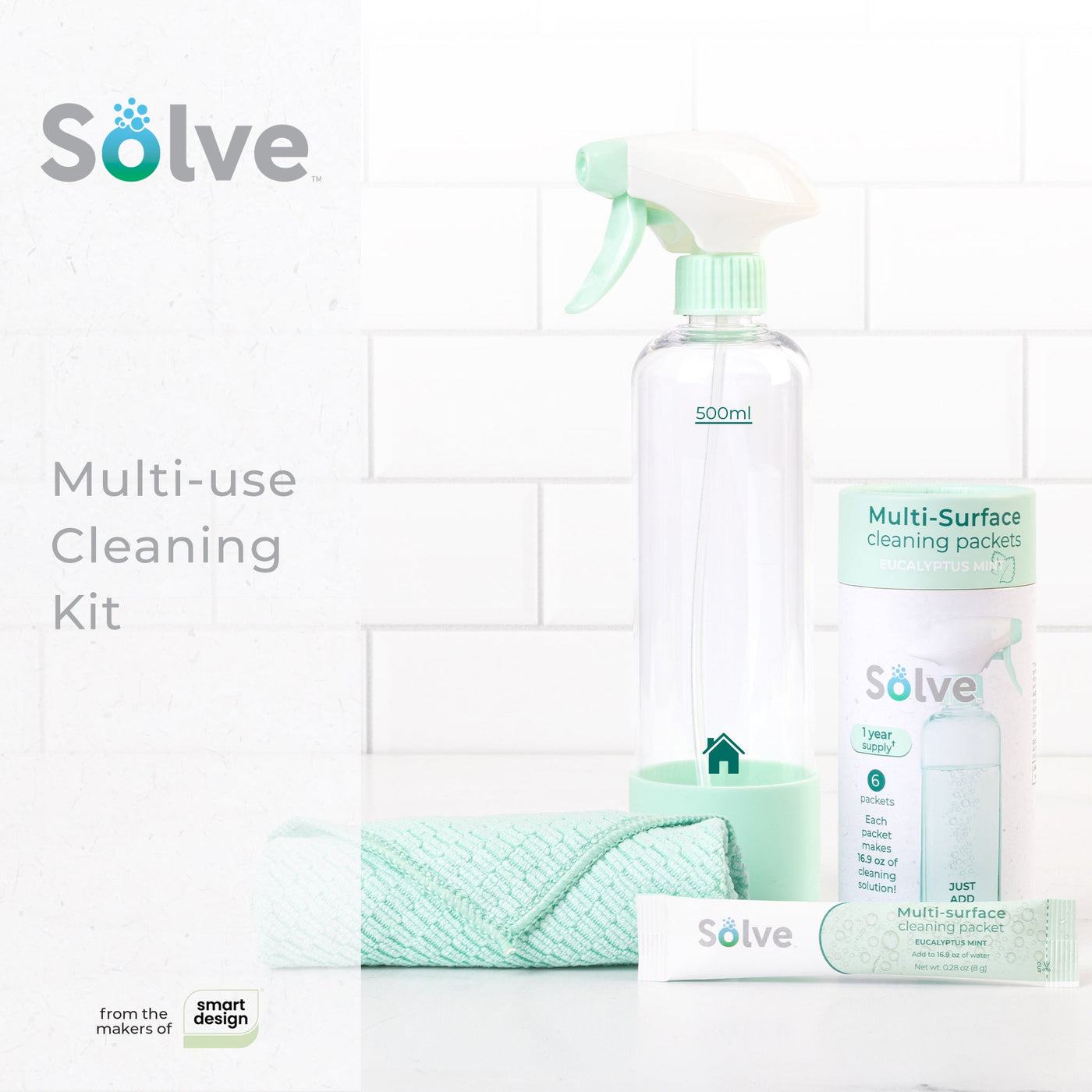Solve™ Bottle, Cleaning Packets, & Cloth Cleaning Cloth Kit - Smart Design® 11