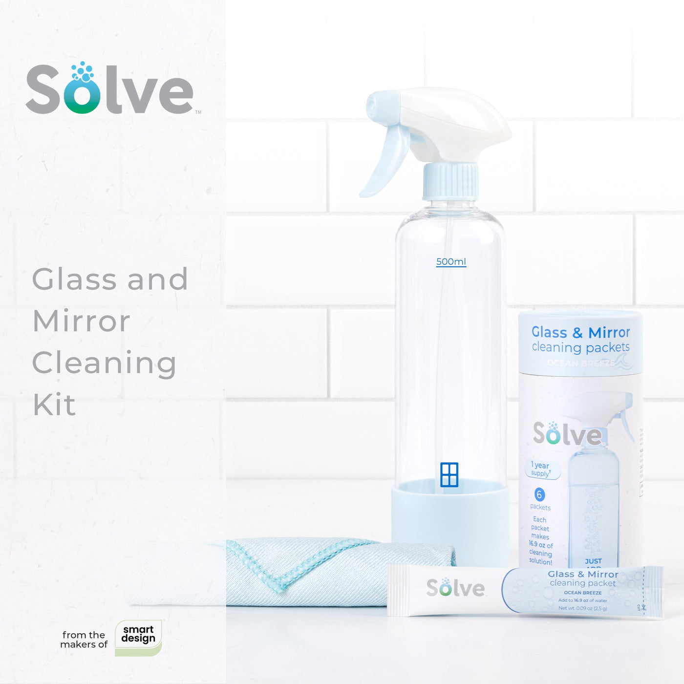 Solve™ Bottle, Cleaning Packets, & Cloth Cleaning Cloth Kit - Smart Design® 31