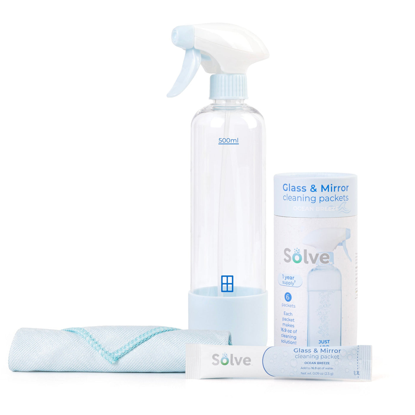 Solve™ Bottle, Cleaning Packets, & Cloth Cleaning Cloth Kit - Smart Design® 24