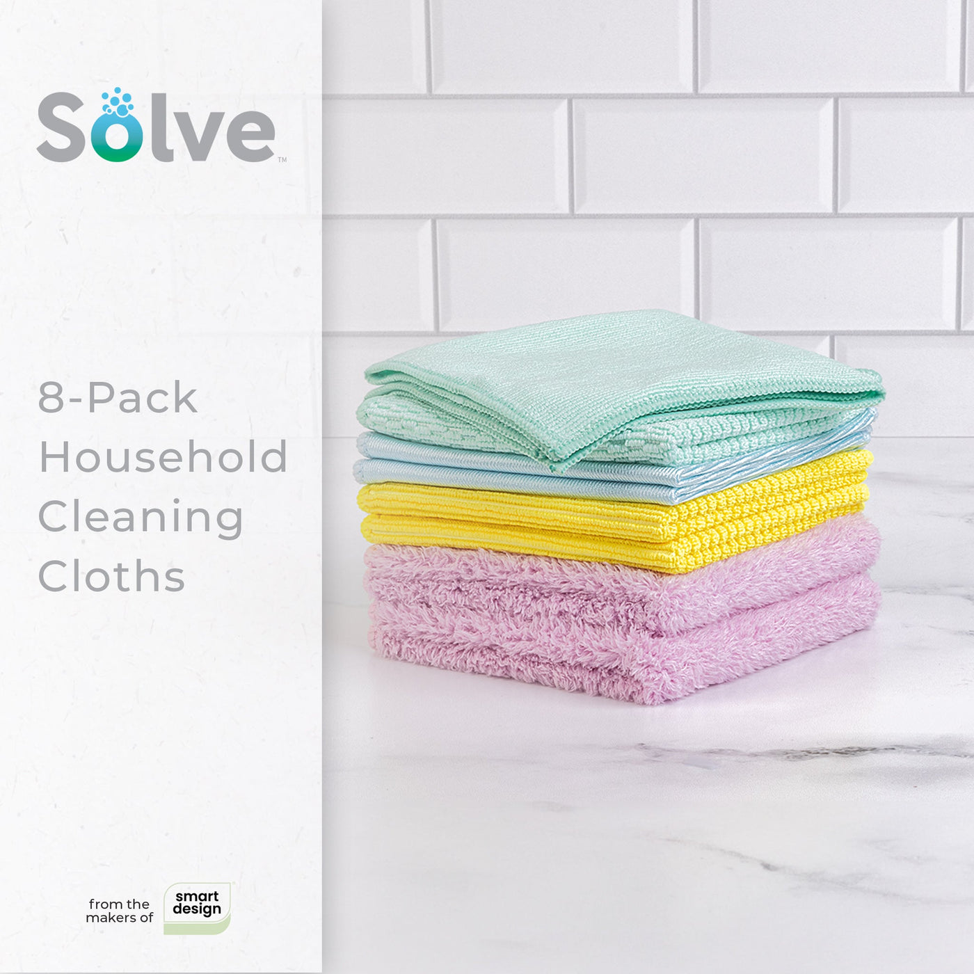 Solve Household Cleaning Cloths - Set of 8 - Smart Design® 12