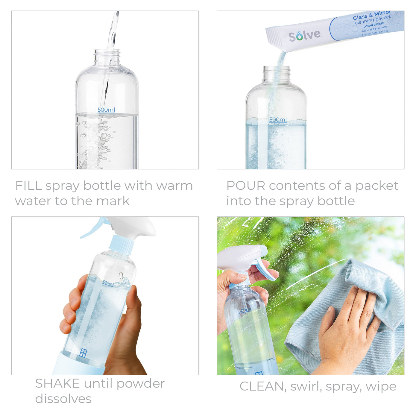 Solve™ Packet & Bottle Cleaning Kits - Smart Design® 30