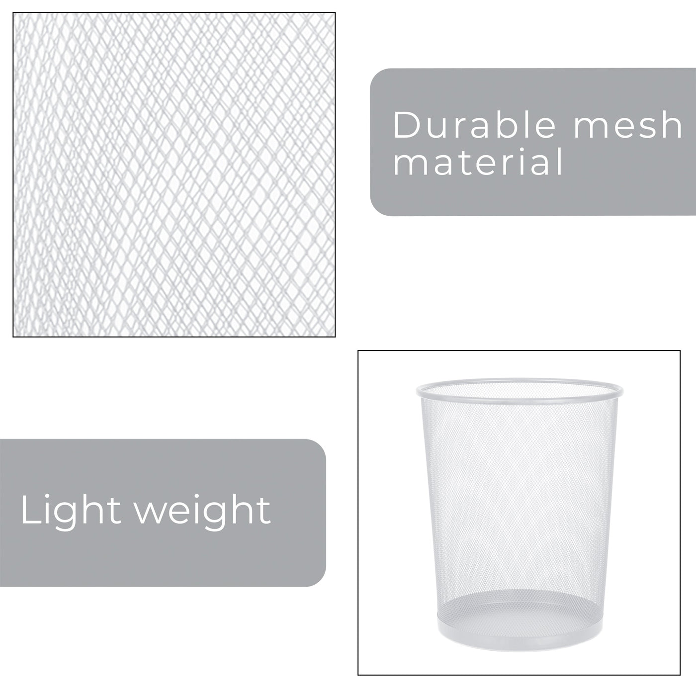 Steel Metal Mesh Waste Basket - Smart Design® 4