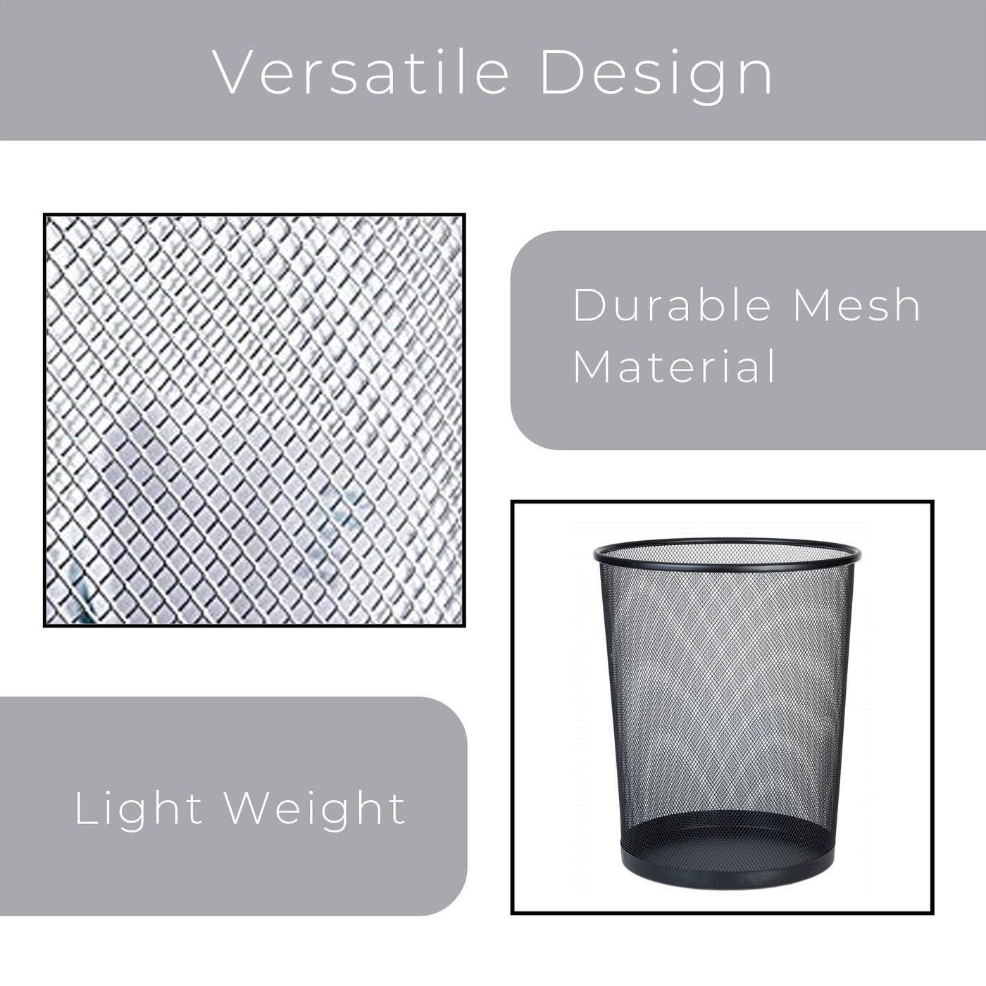 Steel Metal Mesh Waste Basket - Smart Design® 9