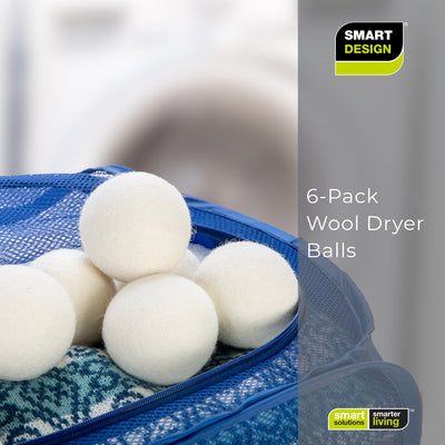 Wool Dryer Balls - Natural Eco Fabric Softener - Eliminates Wrinkles & Reduces Static (6 Pack) - Smart Design® 5