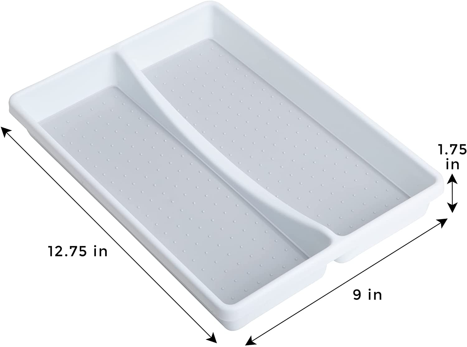 2-Compartment Plastic Drawer Organizer - White - Smart Design® 6