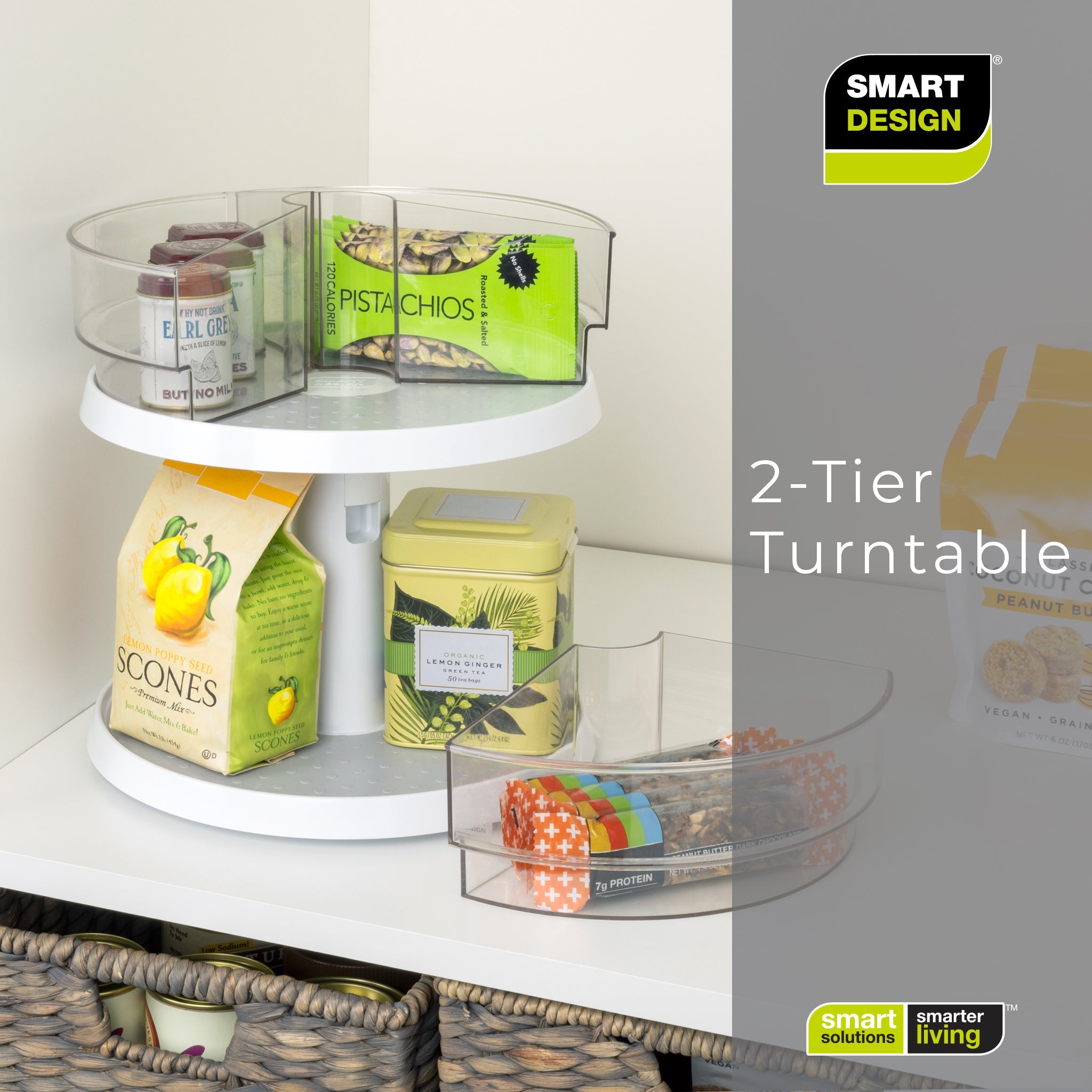 2-Tier Lazy Susan Adjustable Turntable - Smart Design® 7