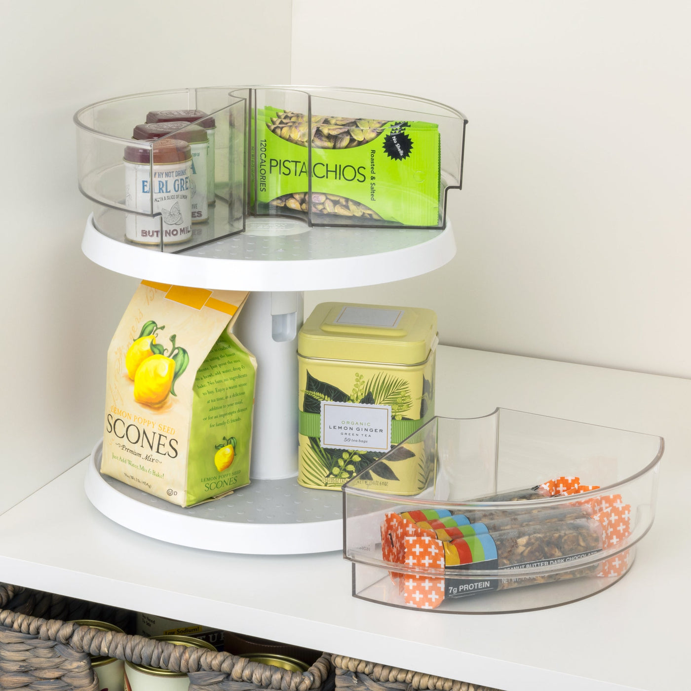 2-Tier Lazy Susan Adjustable Turntable Smart Design® Kitchen