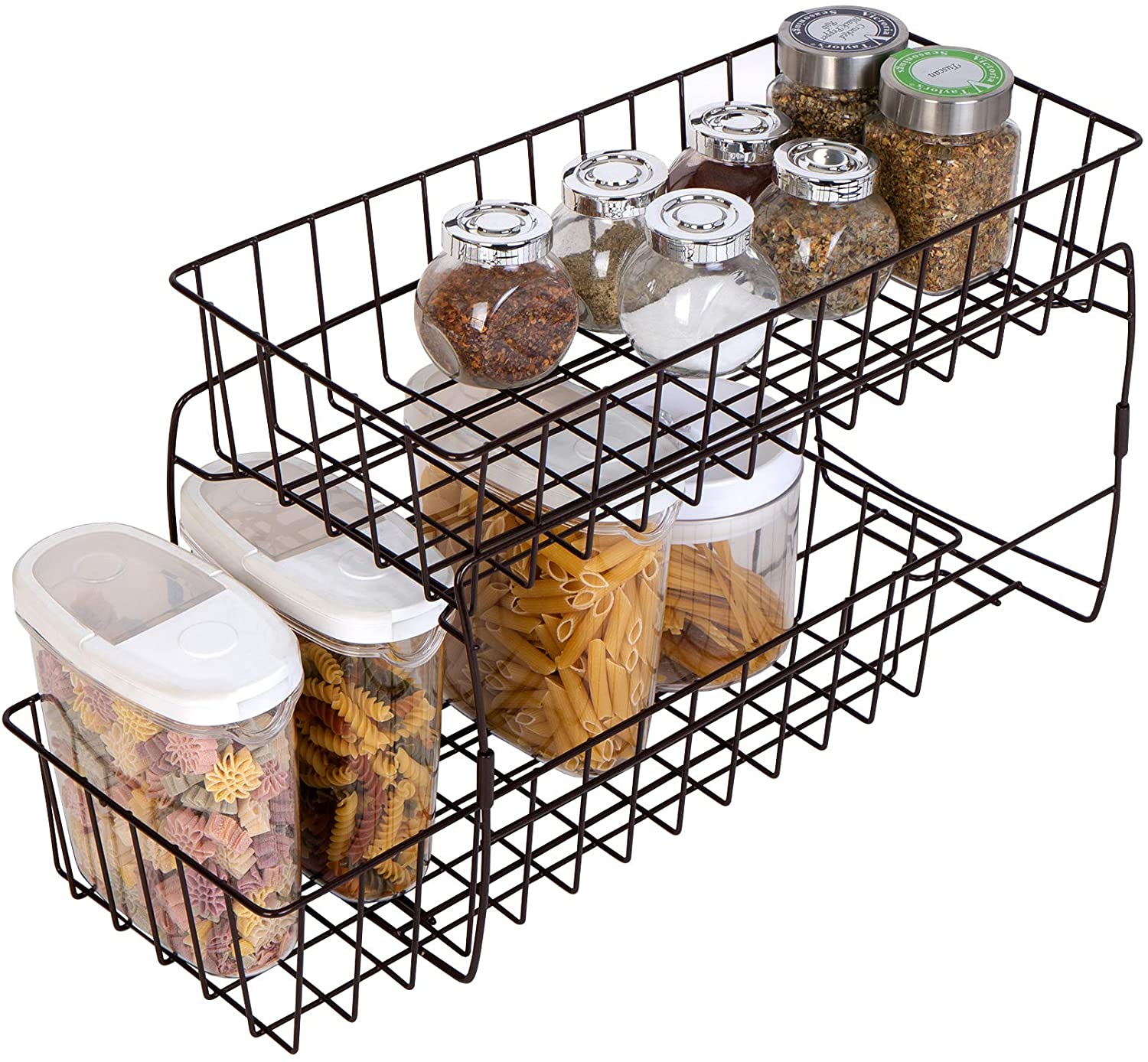 2-Tier Stackable Pull Out Baskets - White - Smart Design® 7