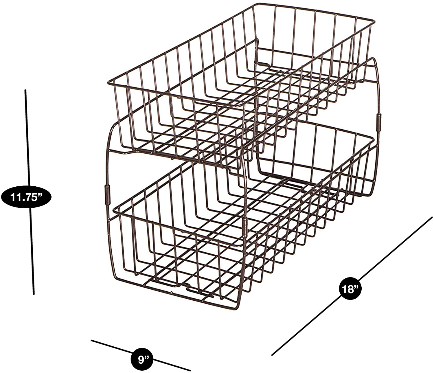 2-Tier Stackable Pull Out Baskets - White - Smart Design® 9