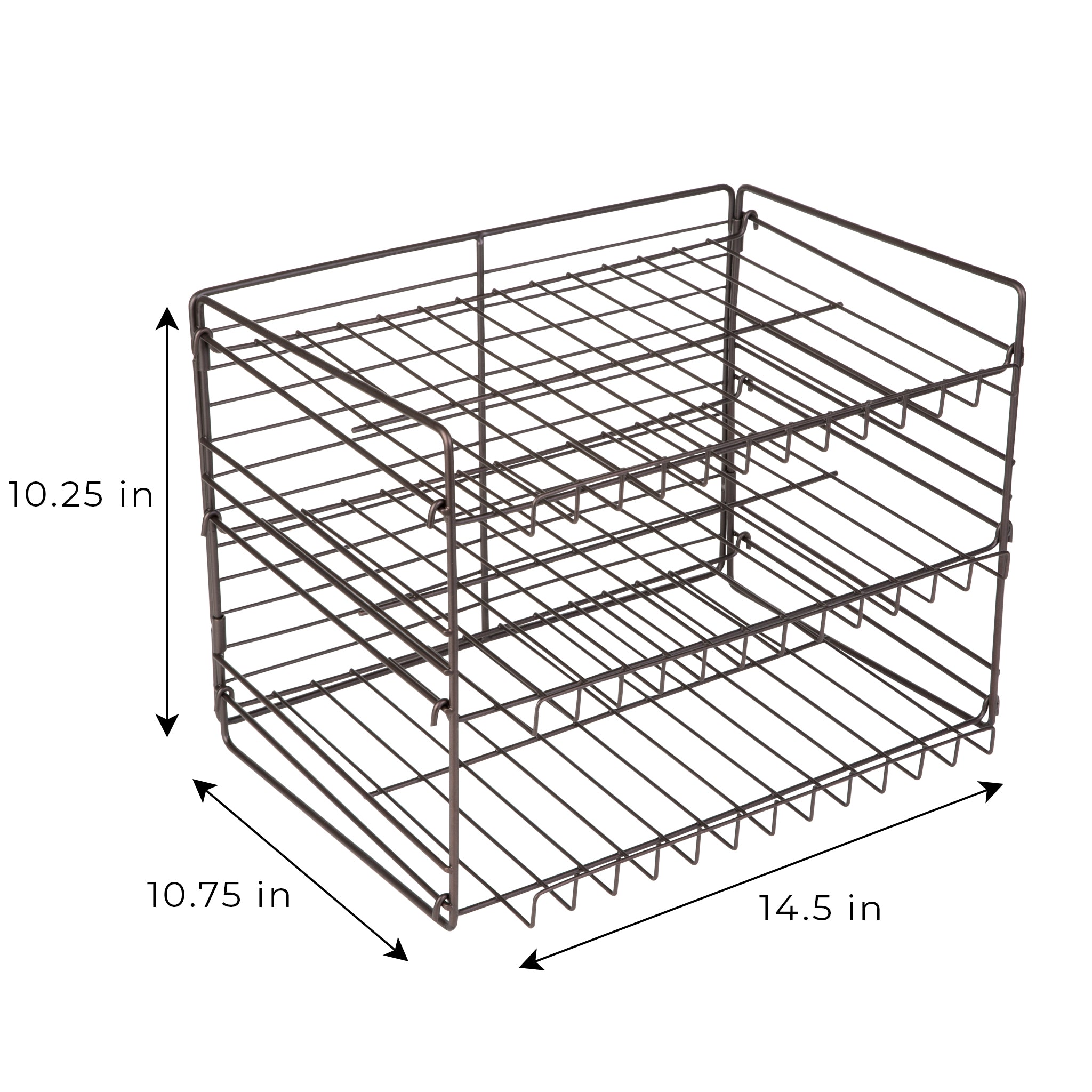 Kitchen Details 11.42-in W x 11.02-in H 3-Tier Freestanding Metal Can Rack