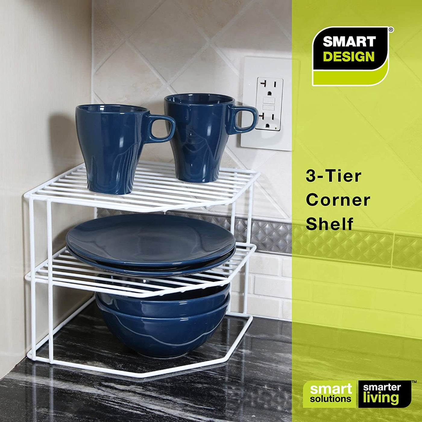 3-Tier Kitchen Corner Shelf Rack | Smart Design® Kitchen