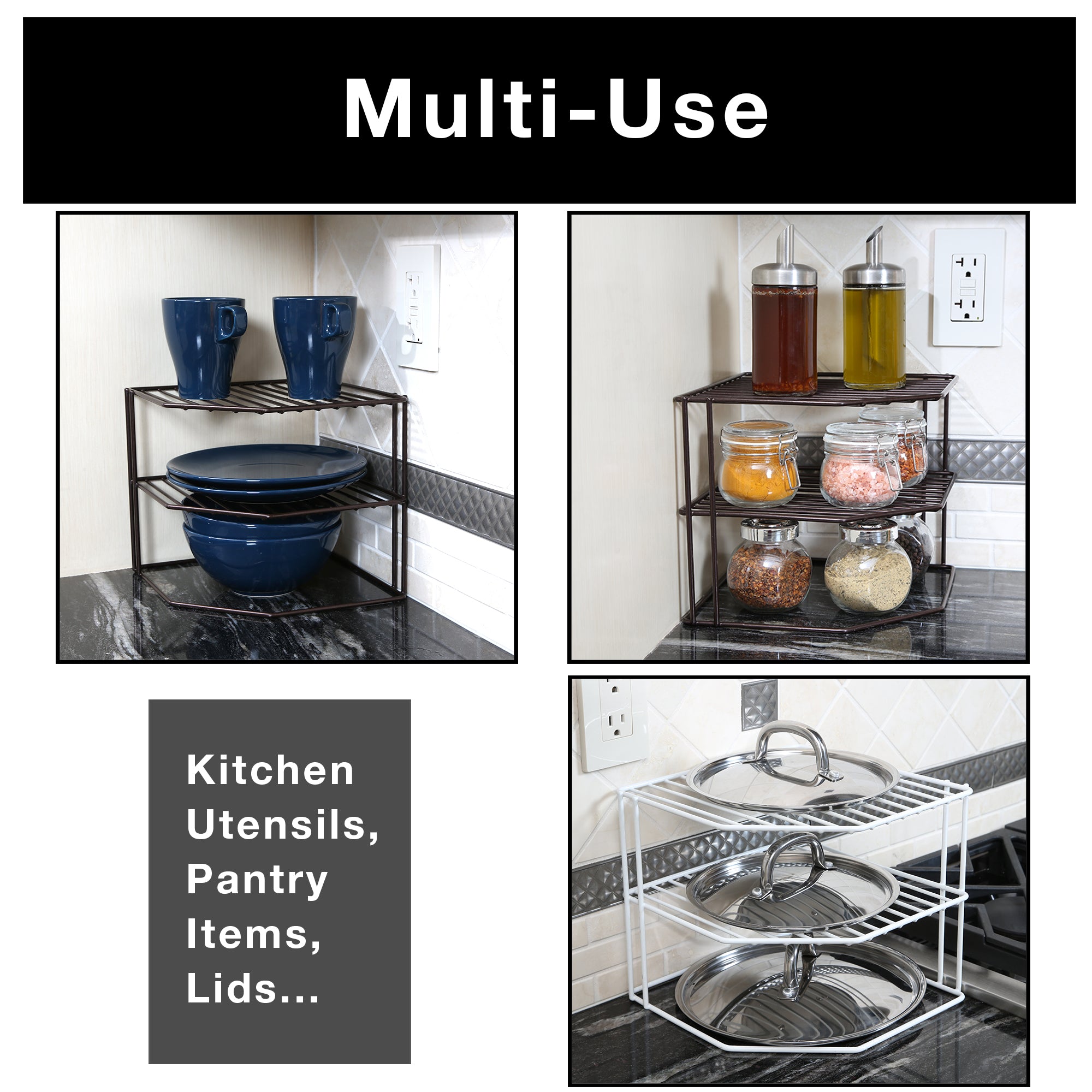 3-Tier Kitchen Corner Shelf Rack - Smart Design® 28