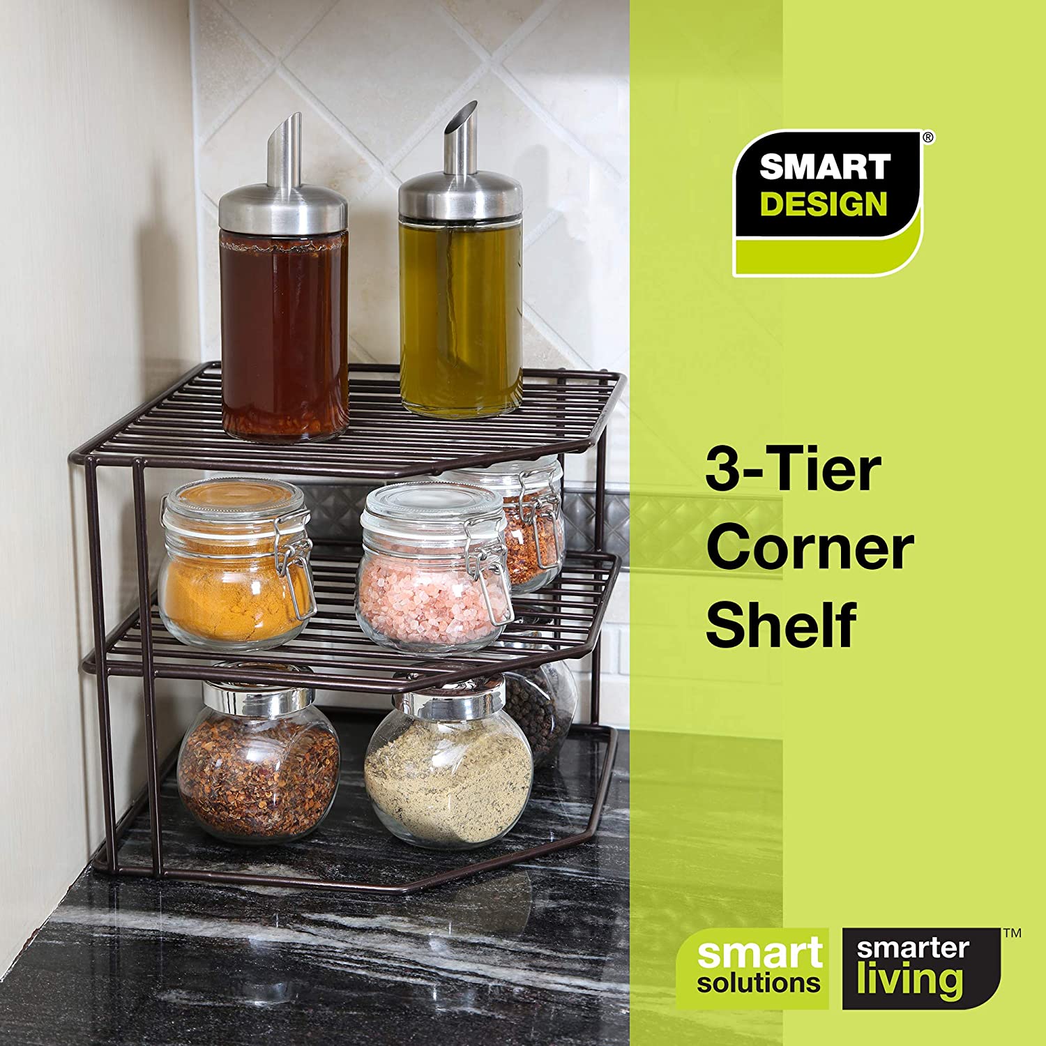 3-Tier Kitchen Corner Shelf Rack - Smart Design® 14