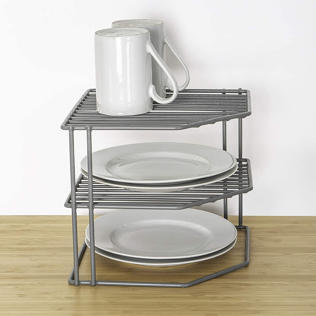 Table Coner Rack Corner Plate Rack For Cupboard Frcctre 3-Tier Kitchen Corner Shelf Rack ...