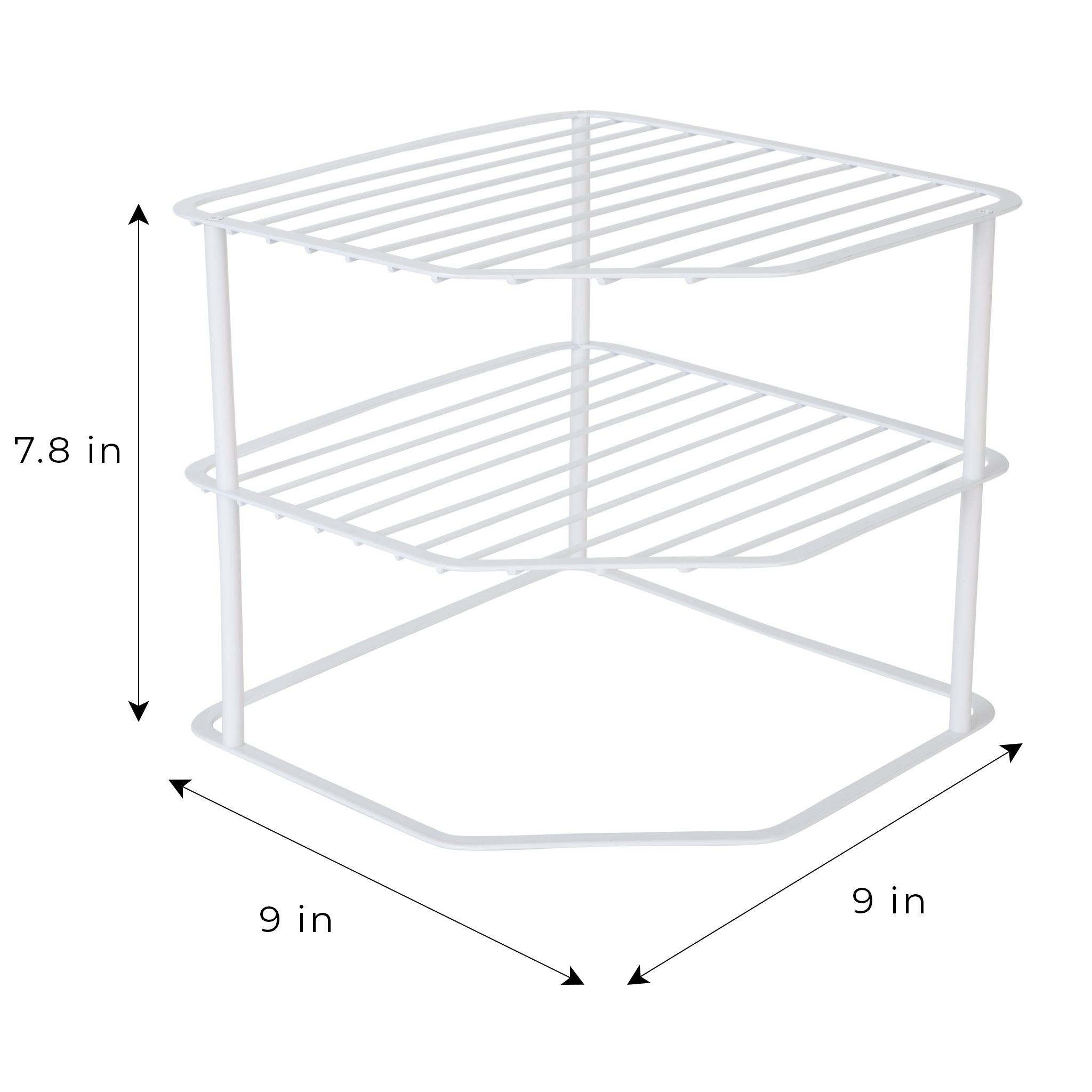 Smart Design 3-Tier Kitchen Corner Shelf Rack - White