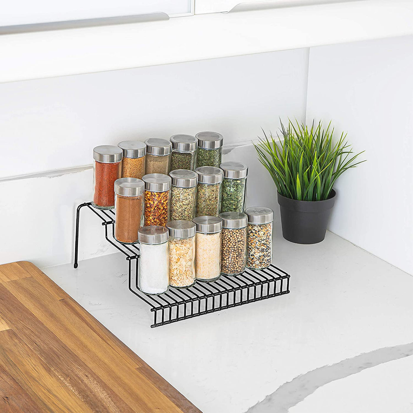 3 Tier Metal Wire Spice Rack Smart Design Kitchen