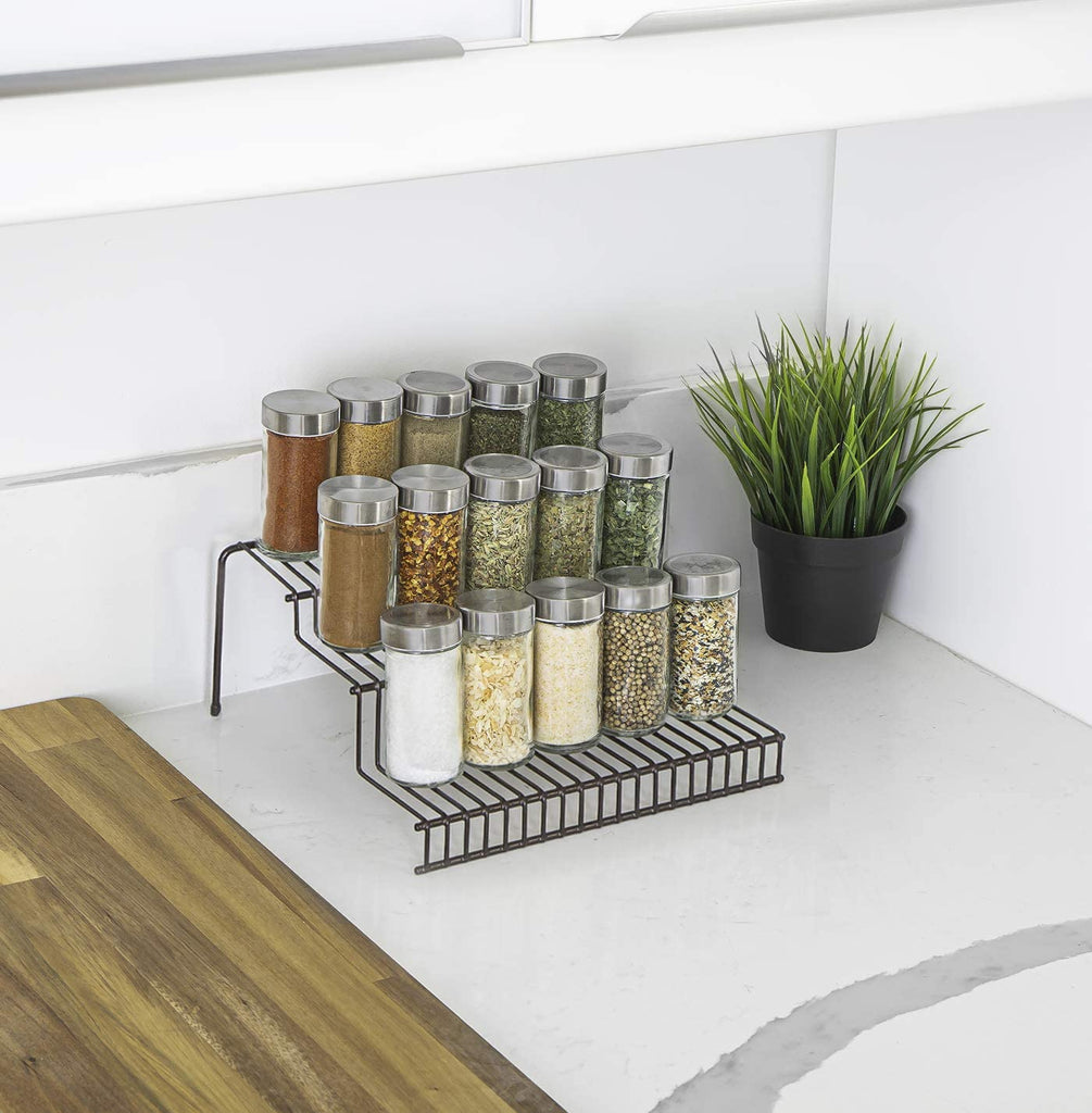 Spice Rack Wire Rails 3-Tier Metal Wire Spice Rack | Smart Design® Kitchen
