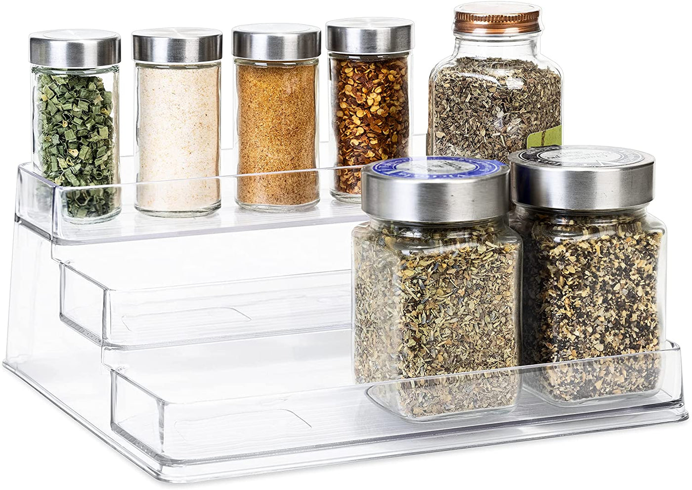 3-Tier Plastic Spice Rack Clear Smart Design® Kitchen