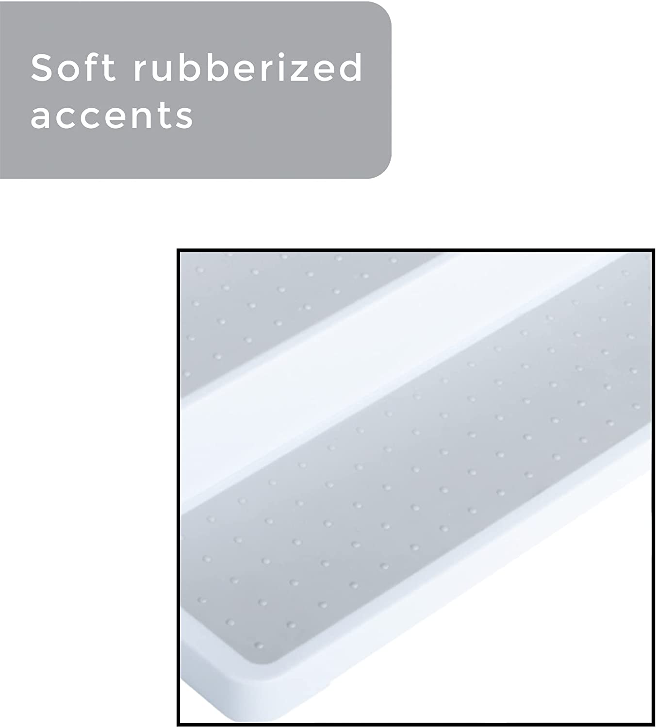 3-Tier Plastic Spice Rack with Non-Slip Lining - White - Smart Design® 4