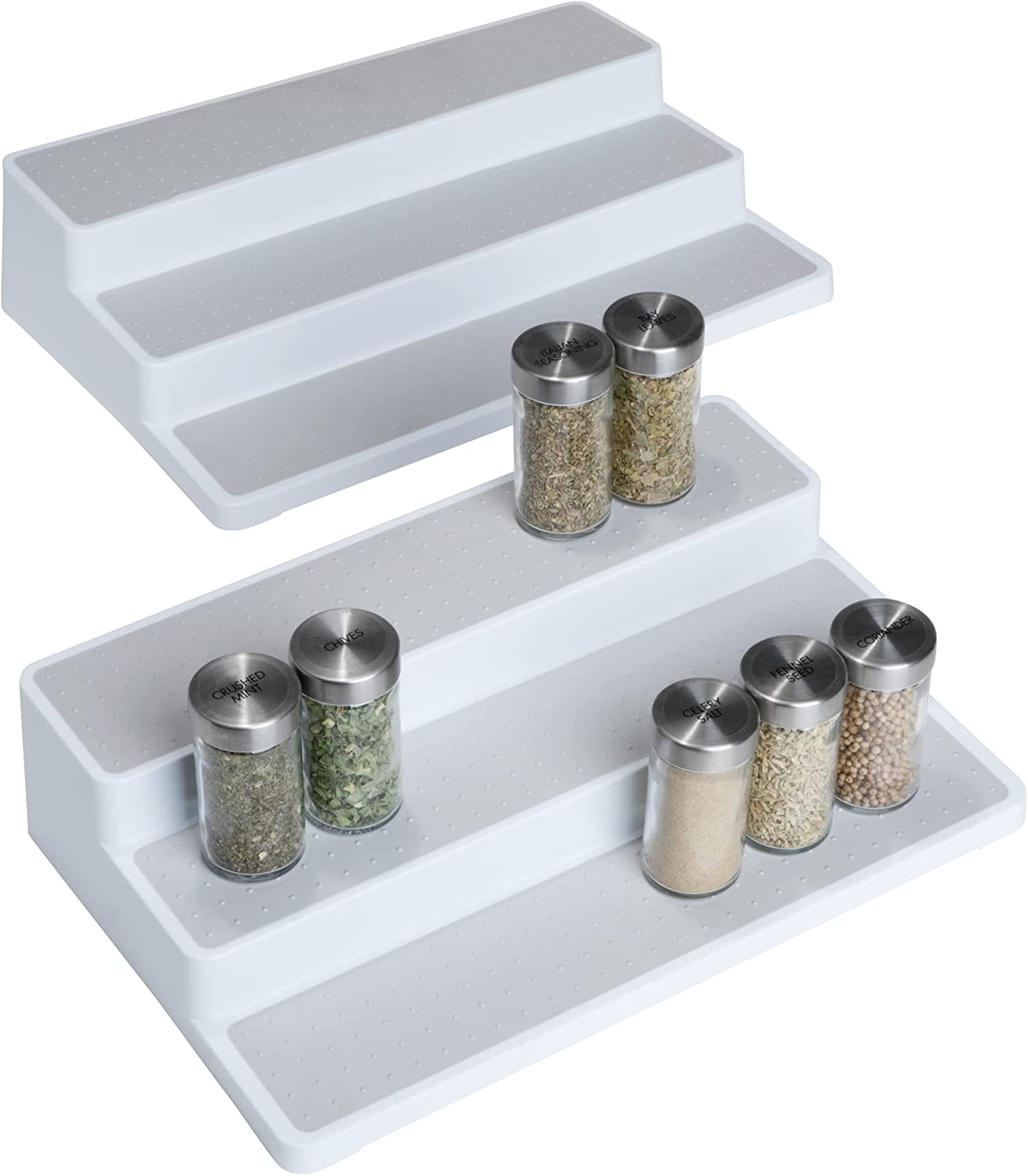 3-Tier Plastic Spice Rack with Non-Slip Lining - White - Smart Design® 8