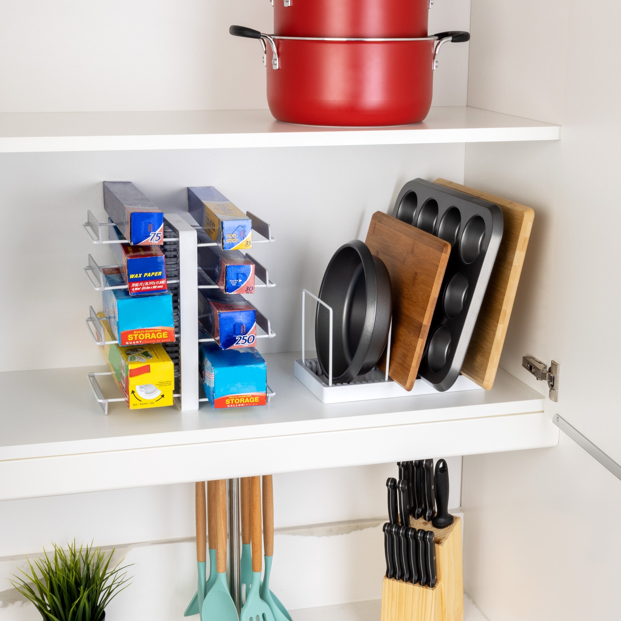 Kitchen Cabinet Baking Pan Storage Organizer