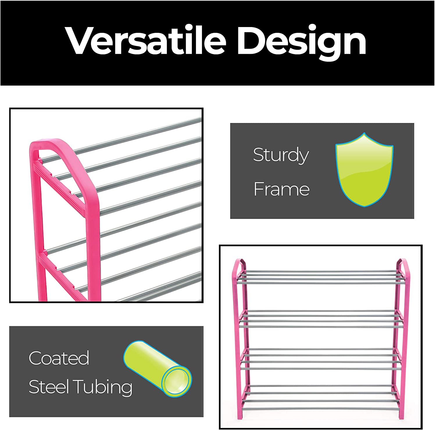 4-Tier Steel Shoe Rack - Smart Design® 11