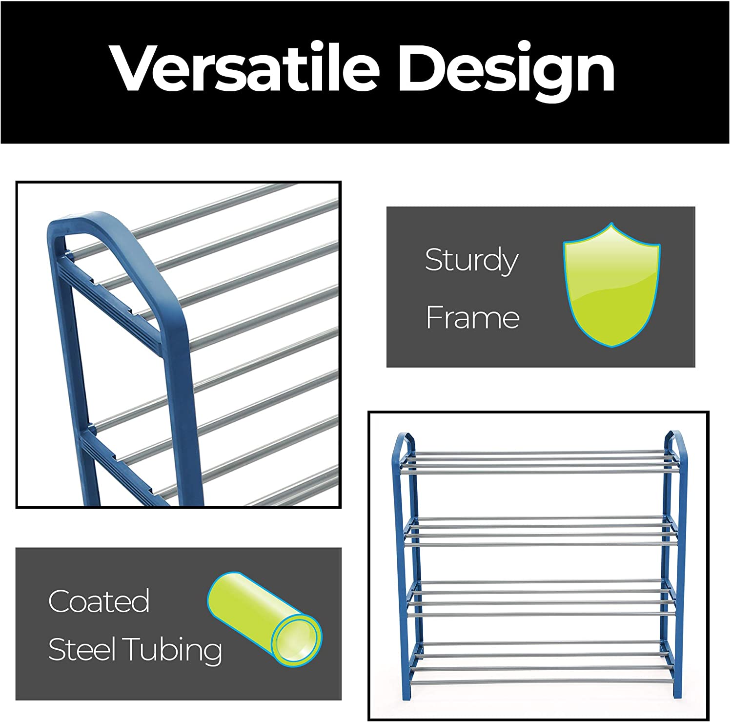 4-Tier Steel Shoe Rack - Smart Design® 17