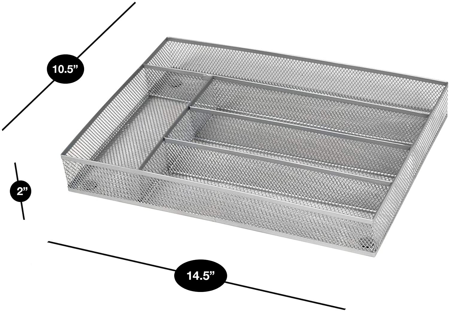 5-Compartment Mesh Drawer Organizer - Smart Design® 3