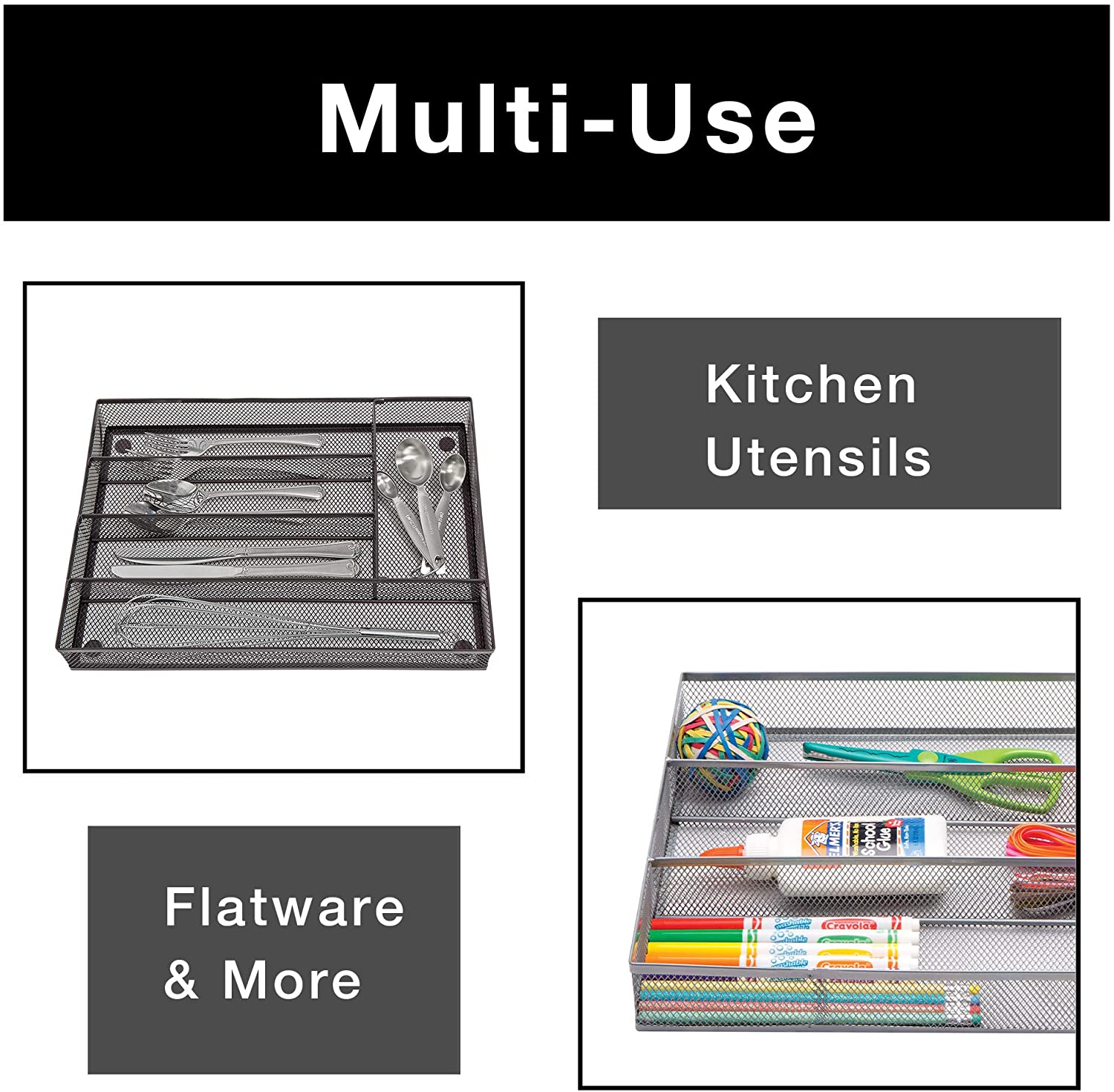 5-Compartment Mesh Drawer Organizer - Smart Design® 11
