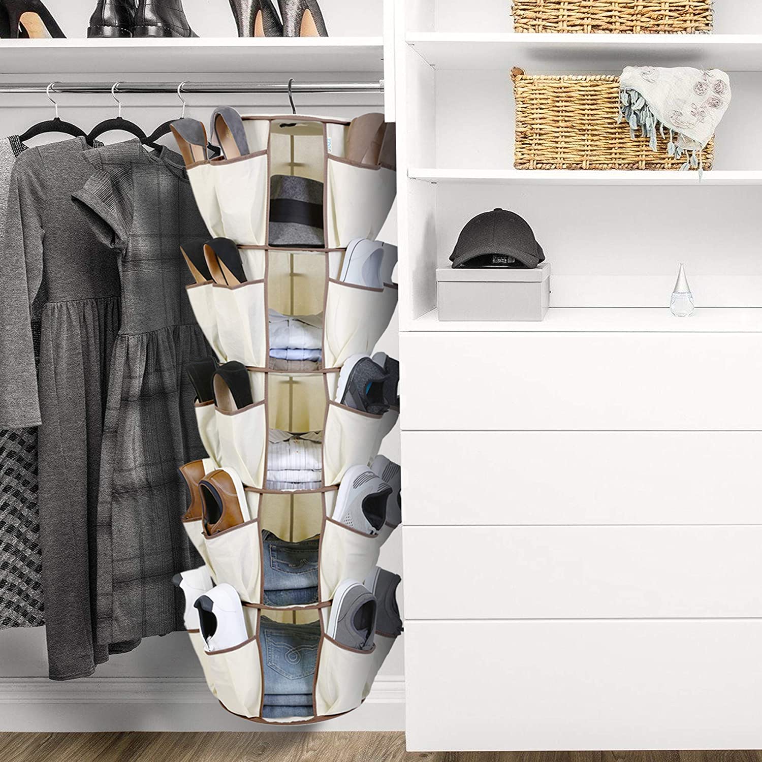 5-Tier Hanging Carousel Organizer with 40 Pockets and 360 Degree Swivel - Smart Design® 2
