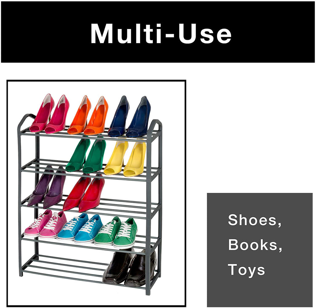 5-Tier Steel Shoe Rack | Smart Design® Storage