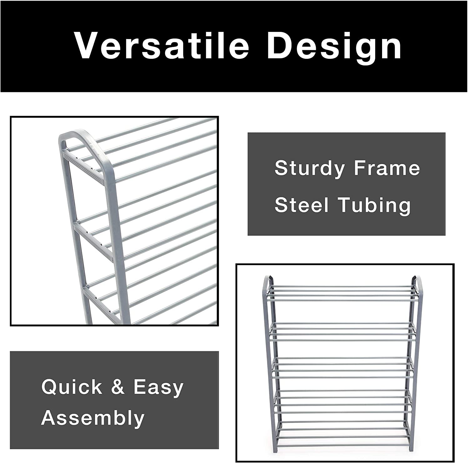 Smart Design | 5 Tier Steel Shoe Rack