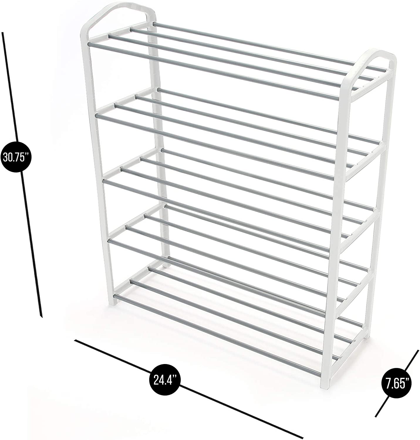 Smart Design | 5 Tier Steel Shoe Rack