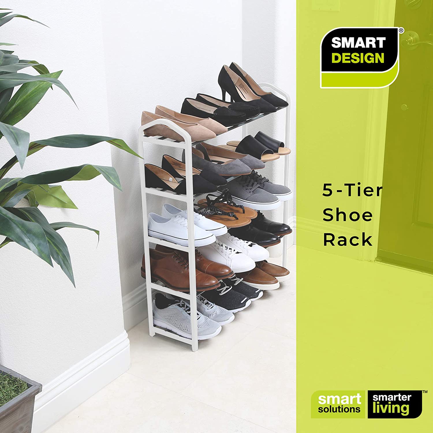 TIDY, 5-tier Metal Shoe Rack, very resistant and durable.