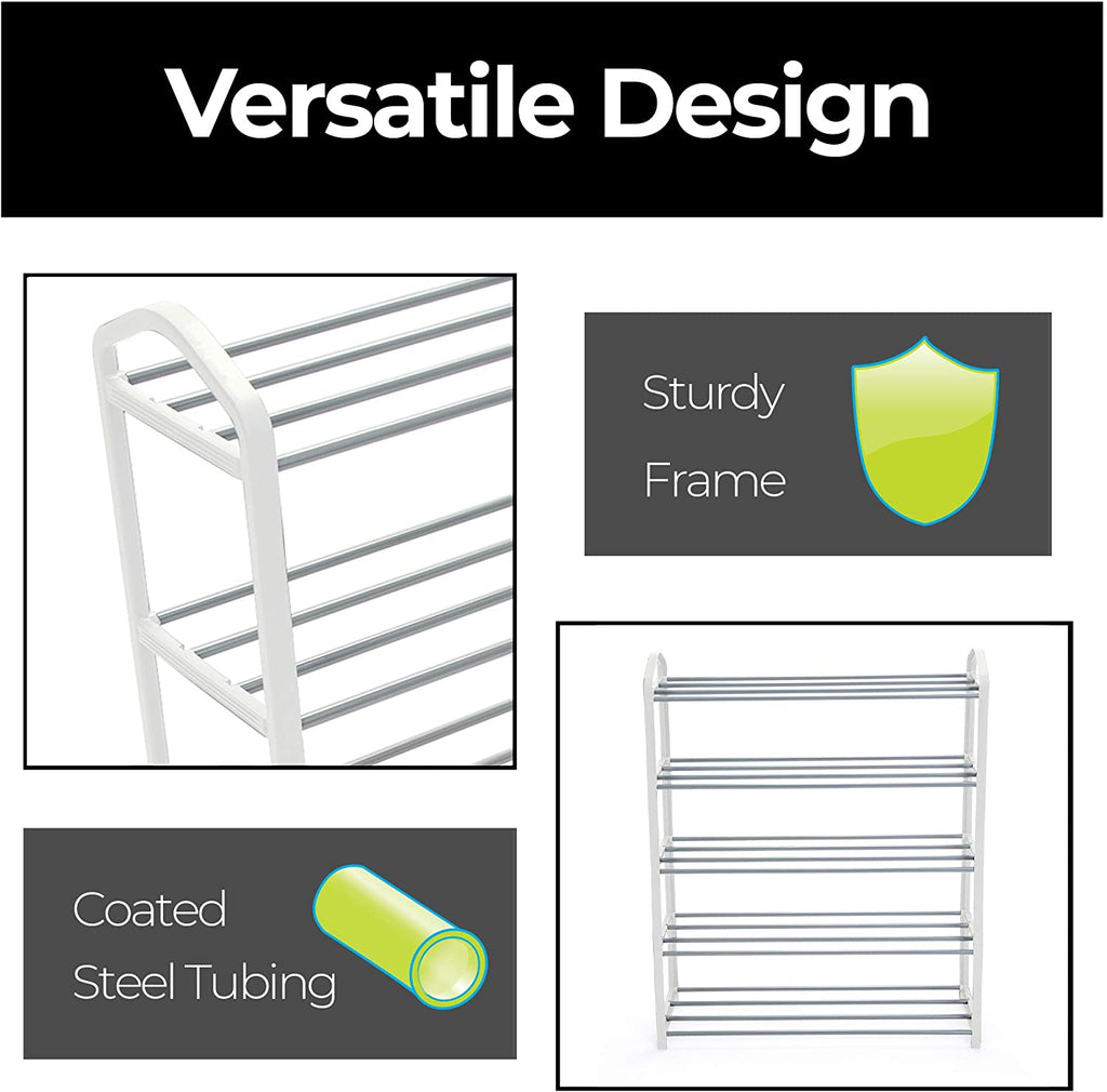 5-Tier Steel Shoe Rack | Smart Design® Storage