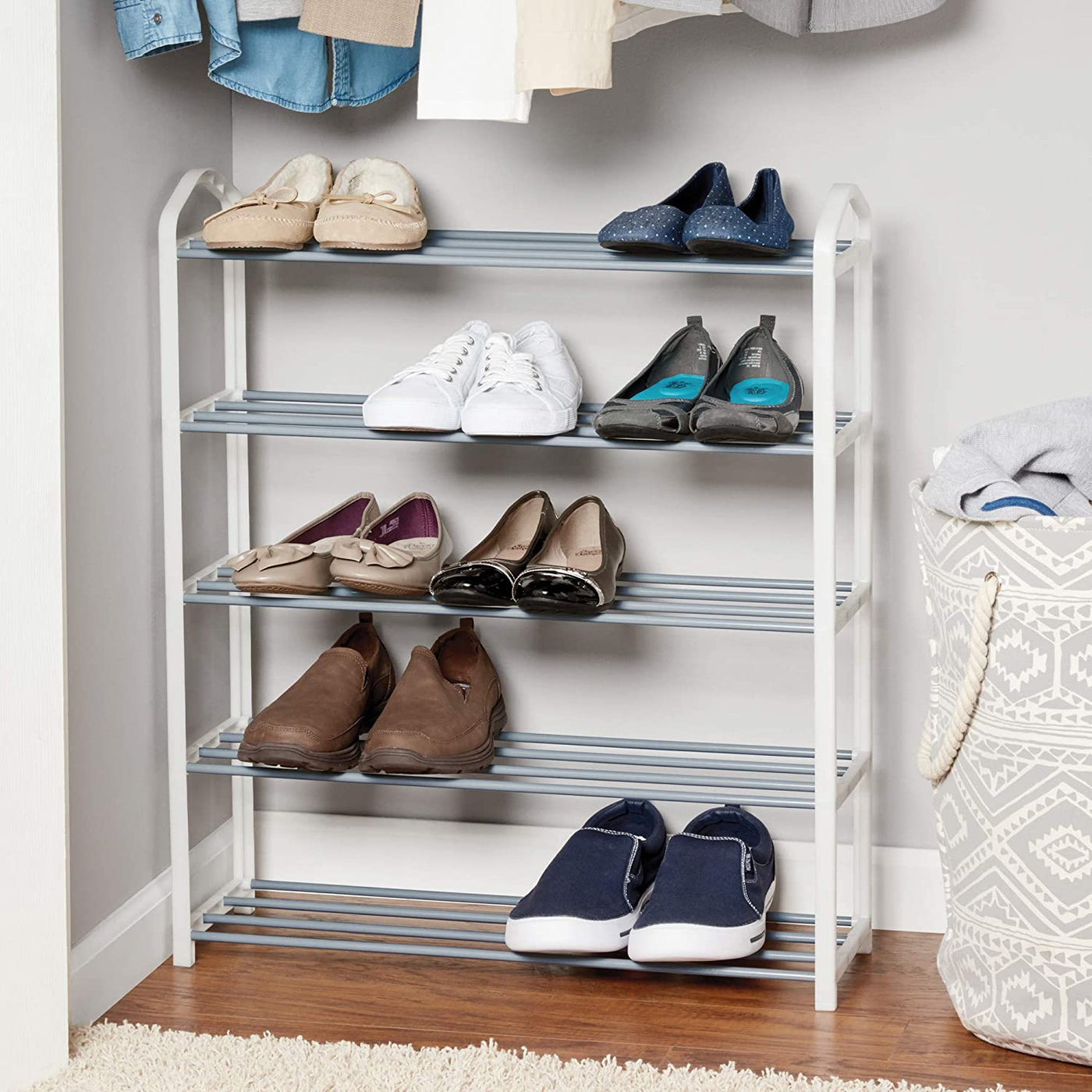 Gray shoe rack hot sale