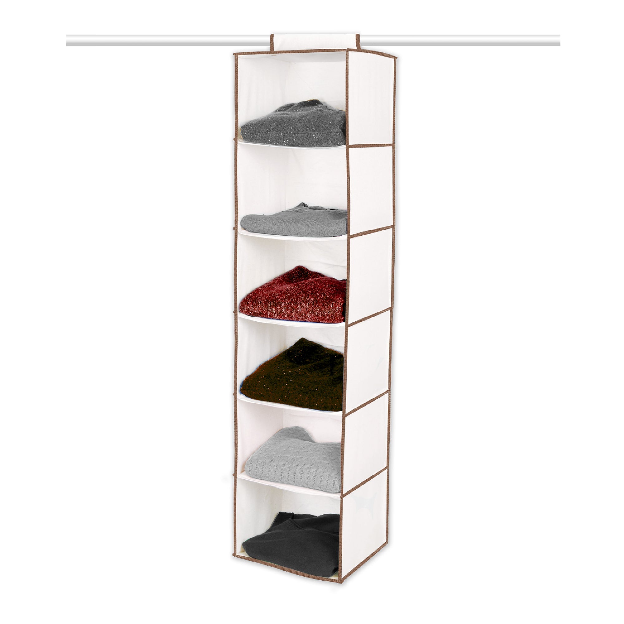 6-Shelf Hanging Closet Organizer with Velcro Hook and Loop - Smart Design® 21