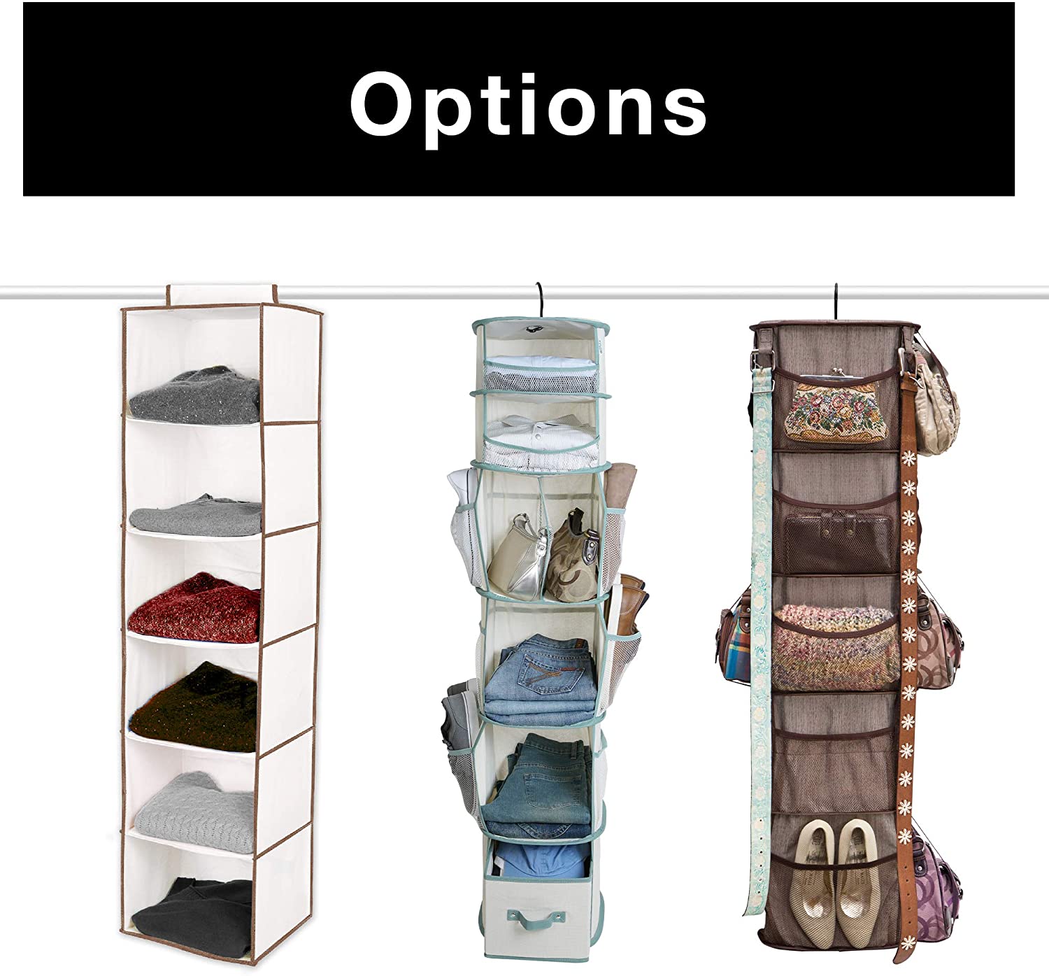 6-Shelf Hanging Closet Organizer with Velcro Hook and Loop - Smart Design® 10