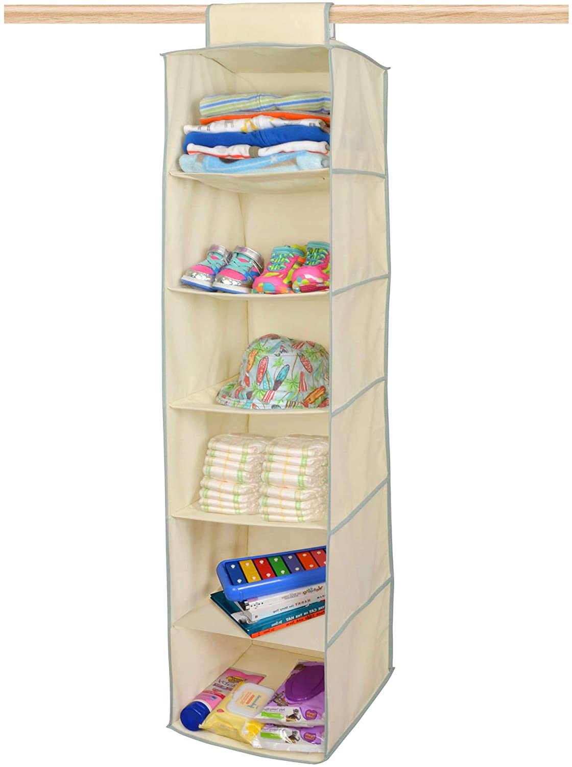 6-Shelf Hanging Closet Organizer with Velcro Hook and Loop - Smart Design® 13