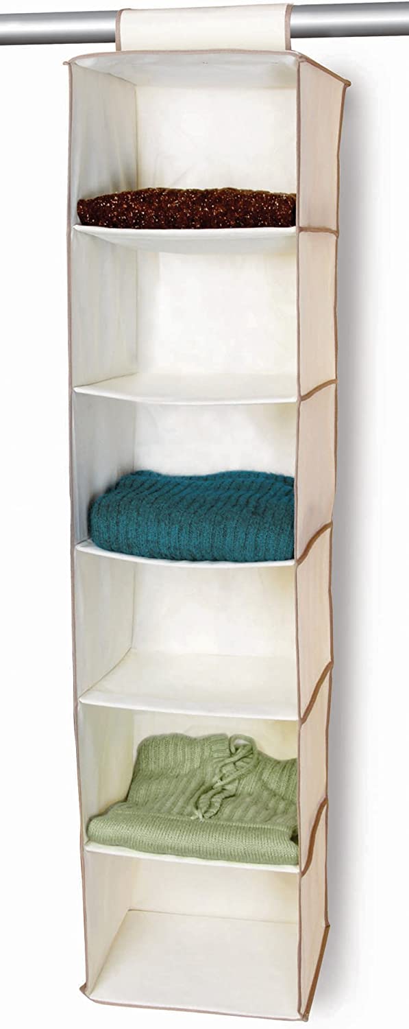 6-Shelf Hanging Closet Organizer with Velcro Hook and Loop - Smart Design® 12