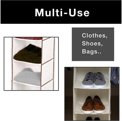 6-Shelf Hanging Closet Organizer with Velcro Hook and Loop - Smart Design® 9