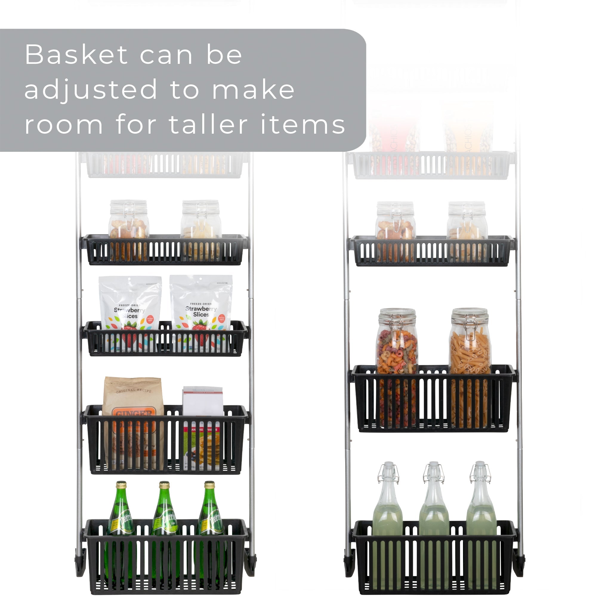 6-Tier Over-The-Door Metal and Plastic Pantry Organizer with 6 Full Baskets
