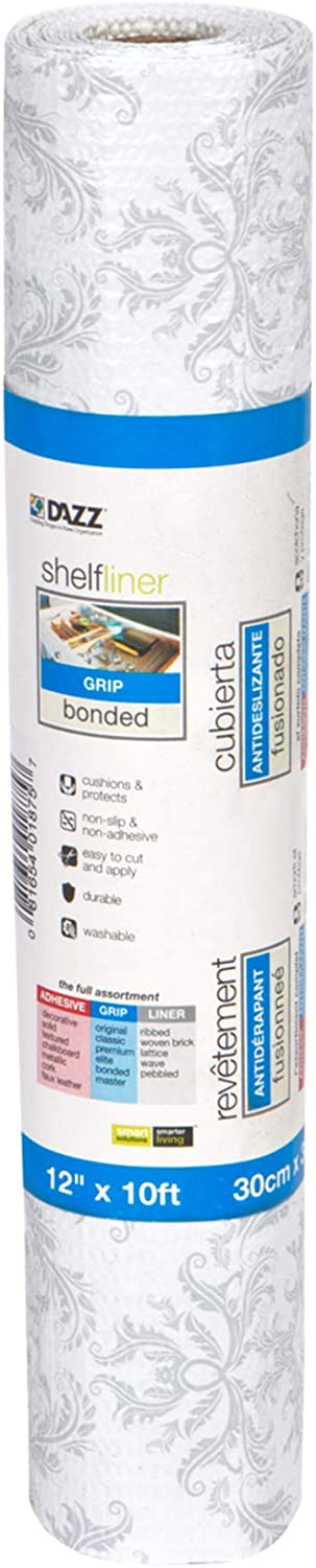 Bonded Grip Shelf Liner - 12 Inch x 10 Feet - Non-Adhesive - Smart Design® 18